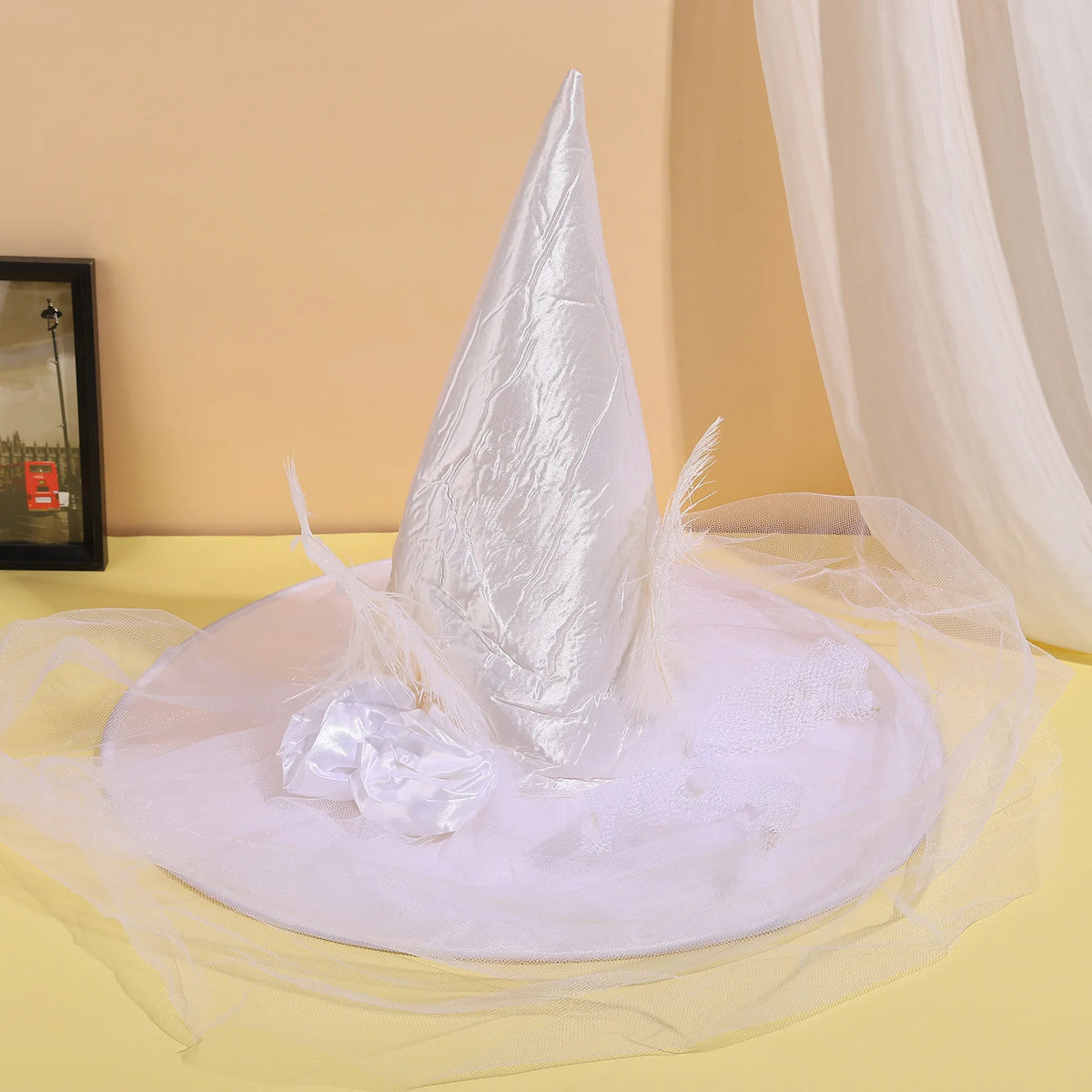 Halloween Rose & Veil Witch Hat