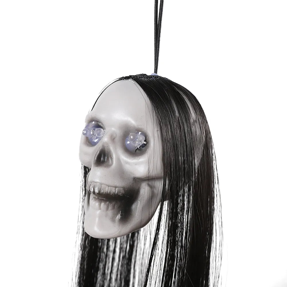 Halloween Long-Haired Light-Up Skull