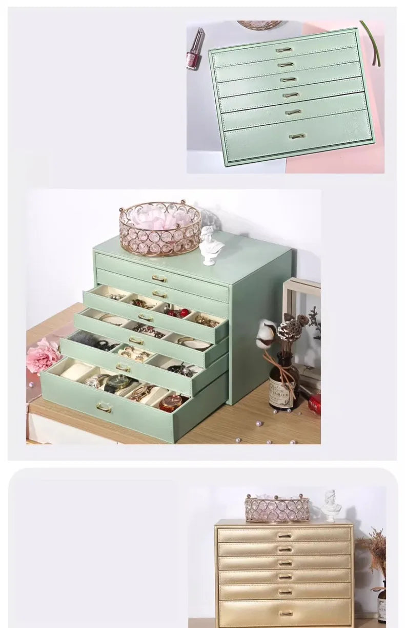 Large Leather Jewelry Storage Box