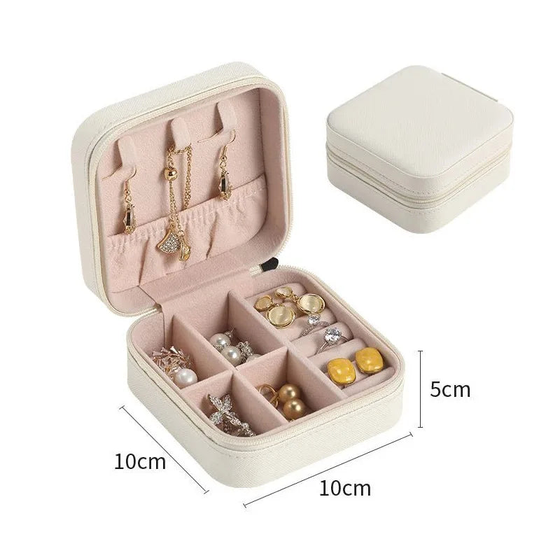 Double-Layer PU Leather Jewelry Box with Lock