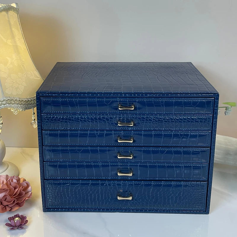 Large Leather Jewelry Storage Box