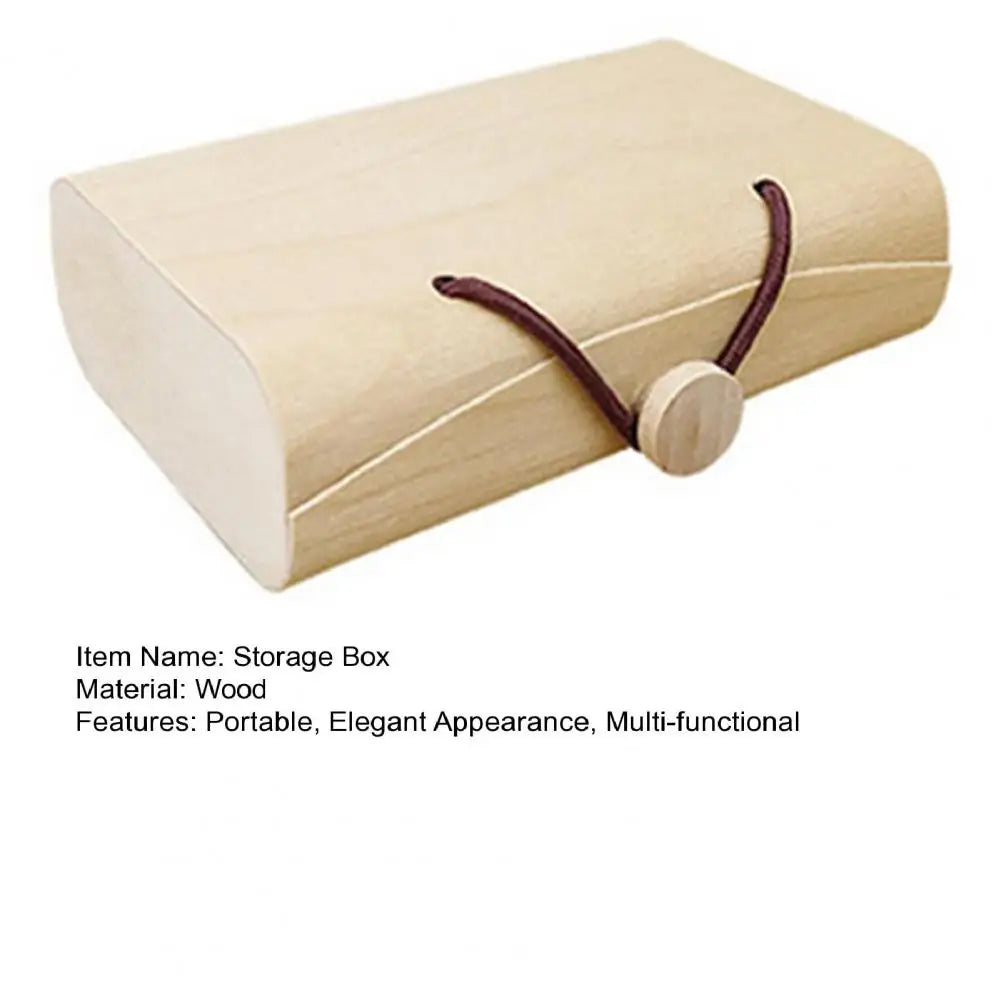 Wood Jewelry Box with Lid & Gold Lock