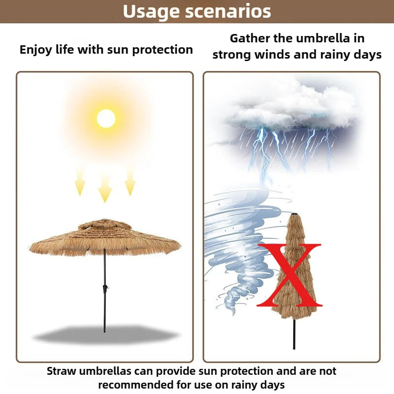 Large Thatched Beach Umbrella