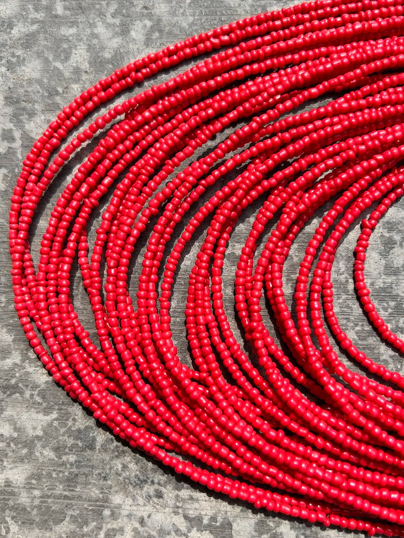 Handmade Red Beaded Boho Necklace