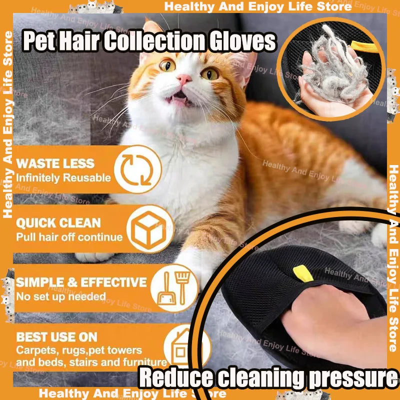 Pet Hair Cleaning & Grooming Gloves