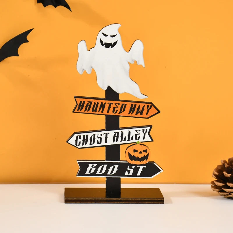 Halloween Wooden Signpost Decoration