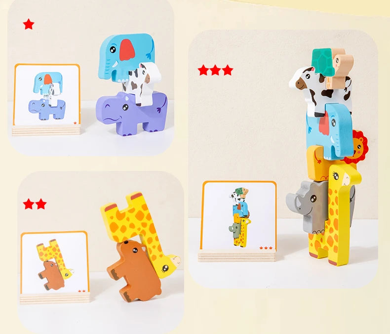 Kids Wooden Animal Stacker Toy