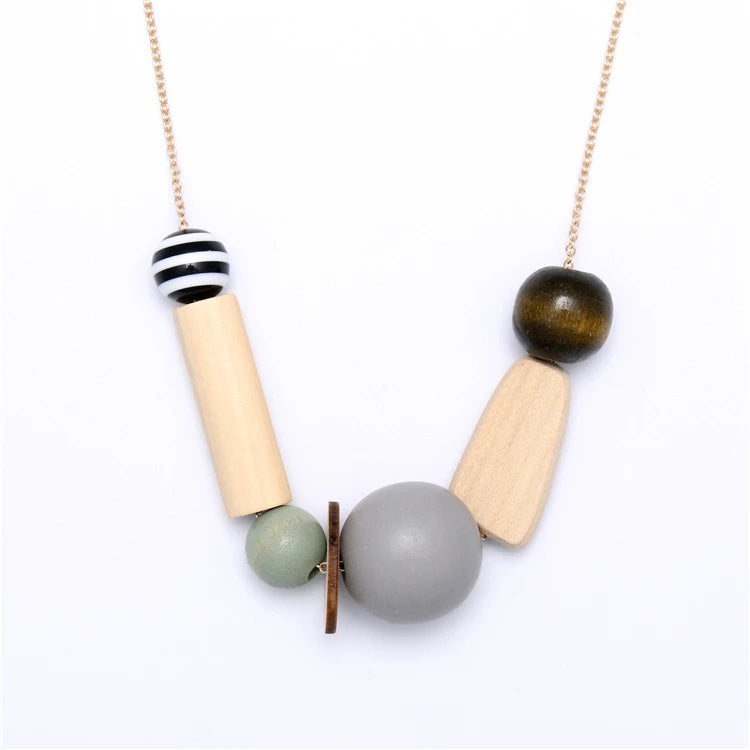 Circular & Square Metal Chain Necklacend, jewelry, gifts