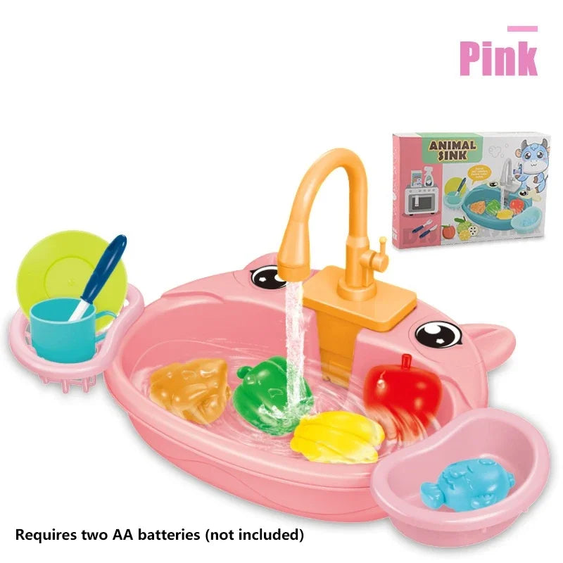Kids Electric Kitchen Sink Play Set