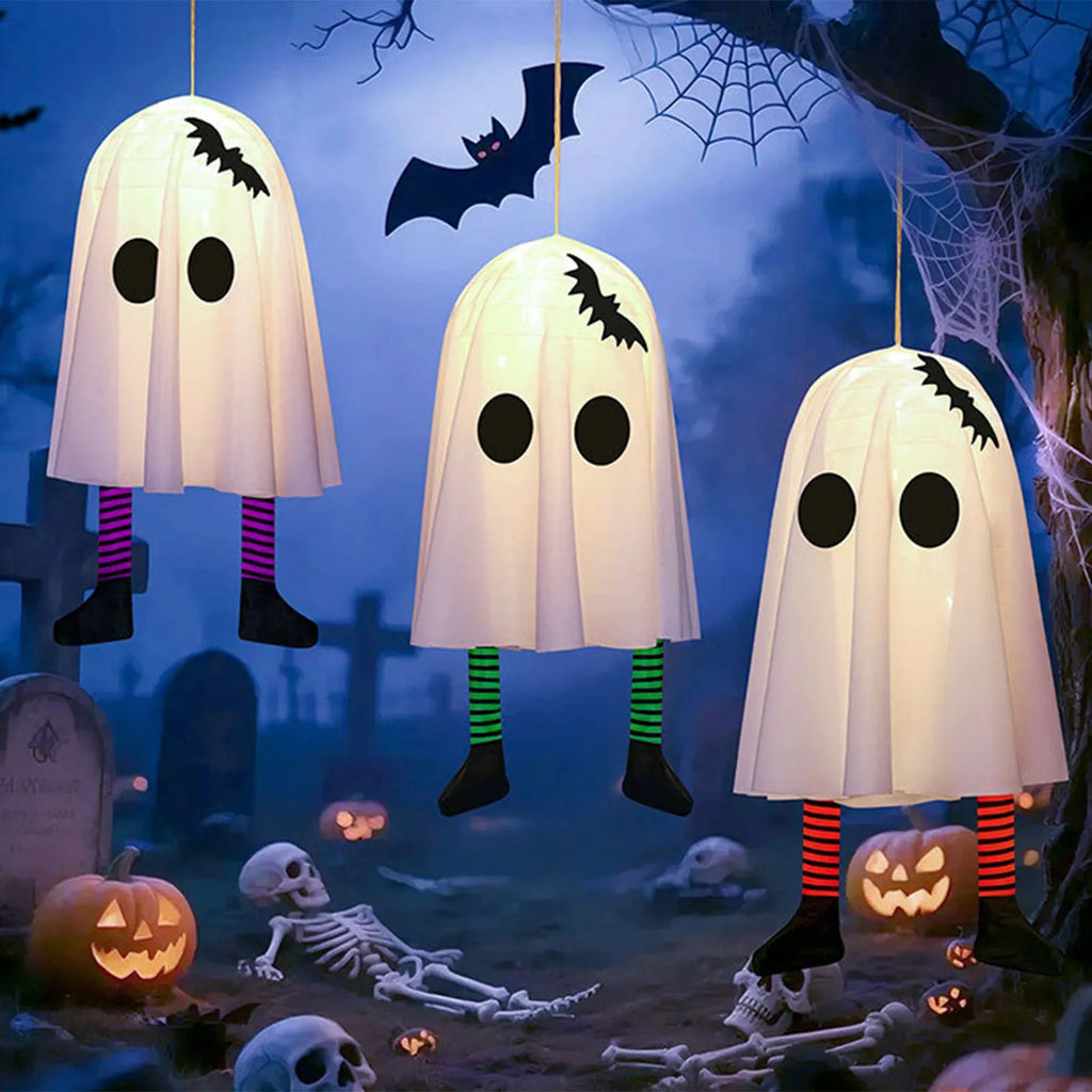 Halloween Light-Up Ghost with Striped Legs