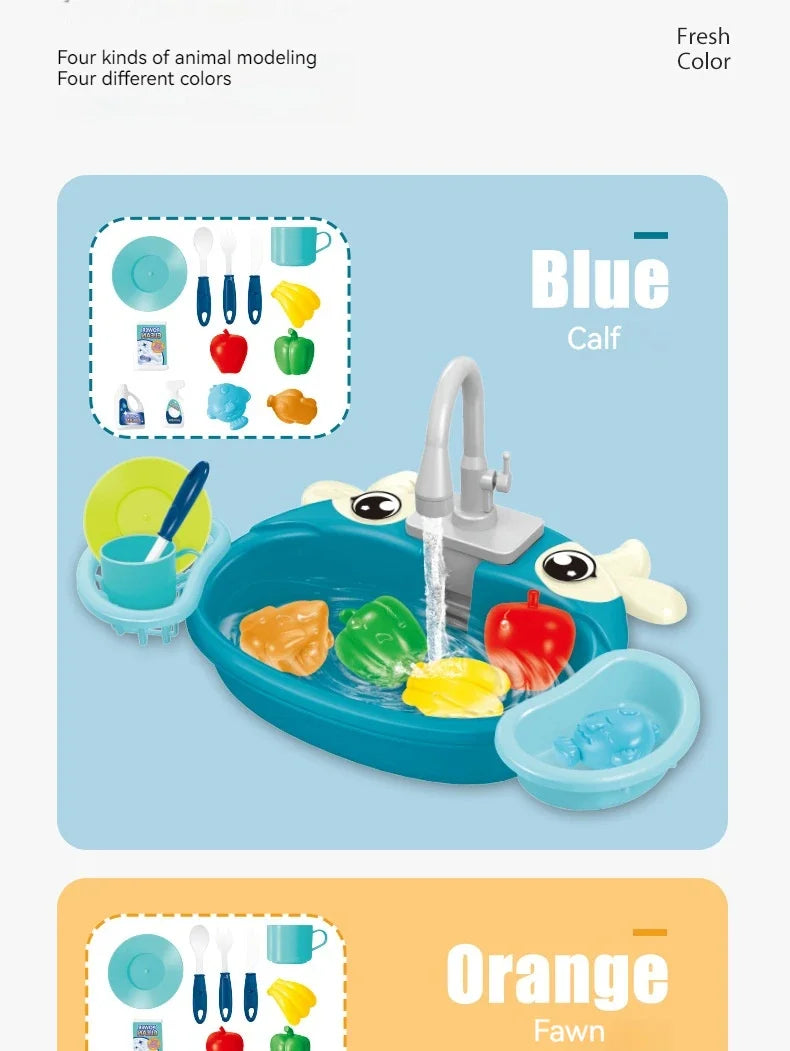 Kids Electric Kitchen Sink Play Set