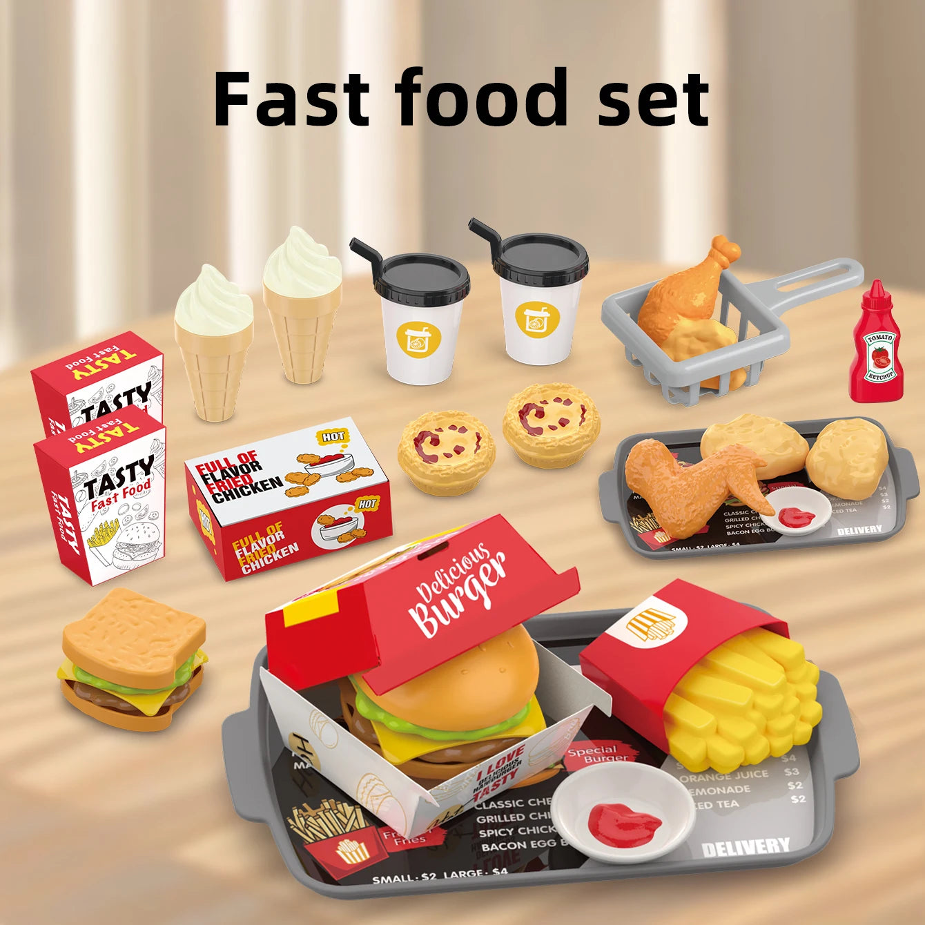 Pretend Play Kitchen Food Toy Set