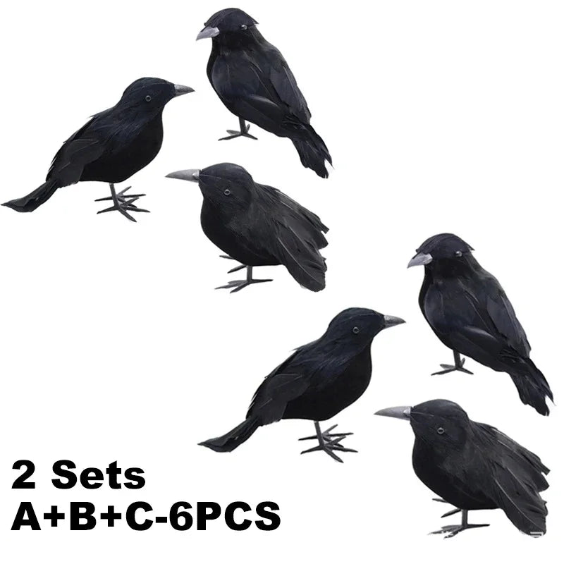 Halloween Black Crow Decorations