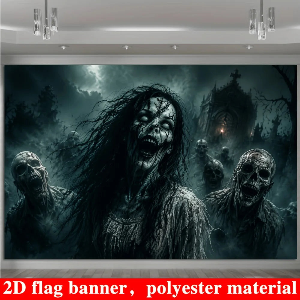 Halloween Zombie Photo Backdrop