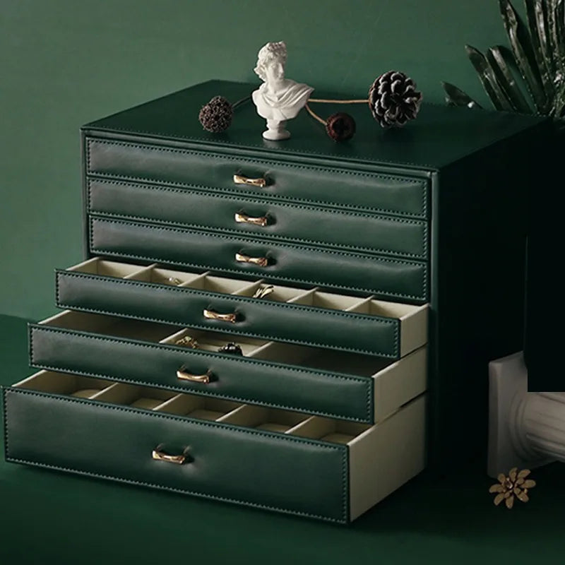 Large Leather Jewelry Storage Box