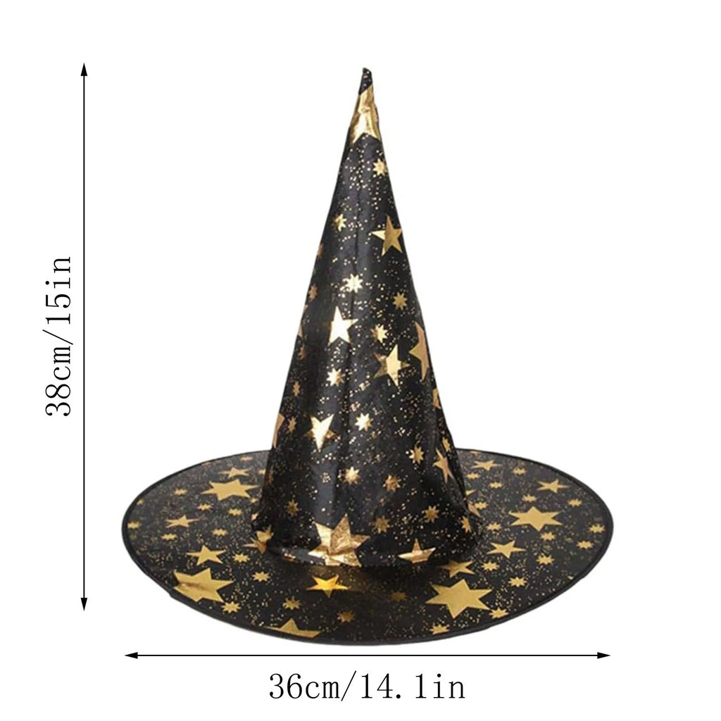 Halloween Star-Print Witch Hat