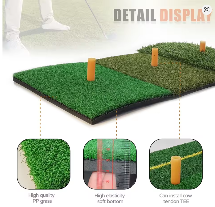 Golf Hitting Mat – Indoor/Outdoor Practice Pad, PP Grass