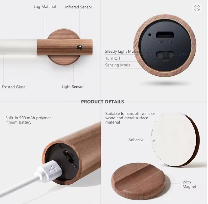 Smart Motion Sensor LED Night Light – Rechargeable