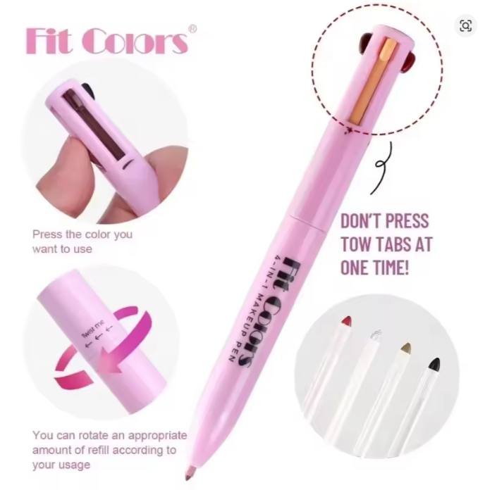4-in-1 Makeup Pen – Brow, Eyeliner, Lip Liner, Highlighter 4 colour set