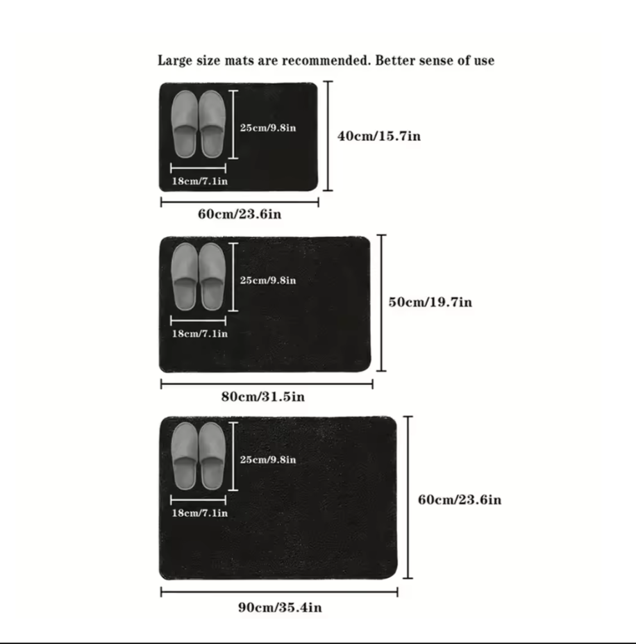 3D Non-Slip Bathroom Mat – Quick Dry