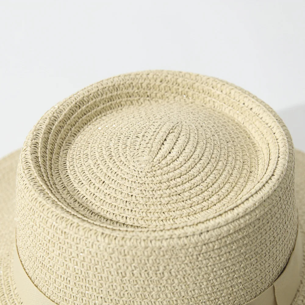 Elegant Ribbon Straw Hat