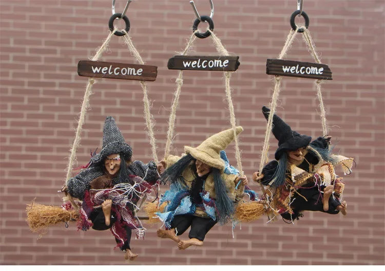 Halloween Swinging Witch Welcome Sign