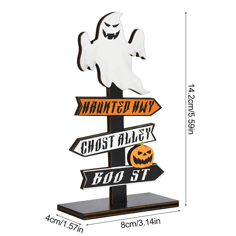 Halloween Wooden Signpost Decoration