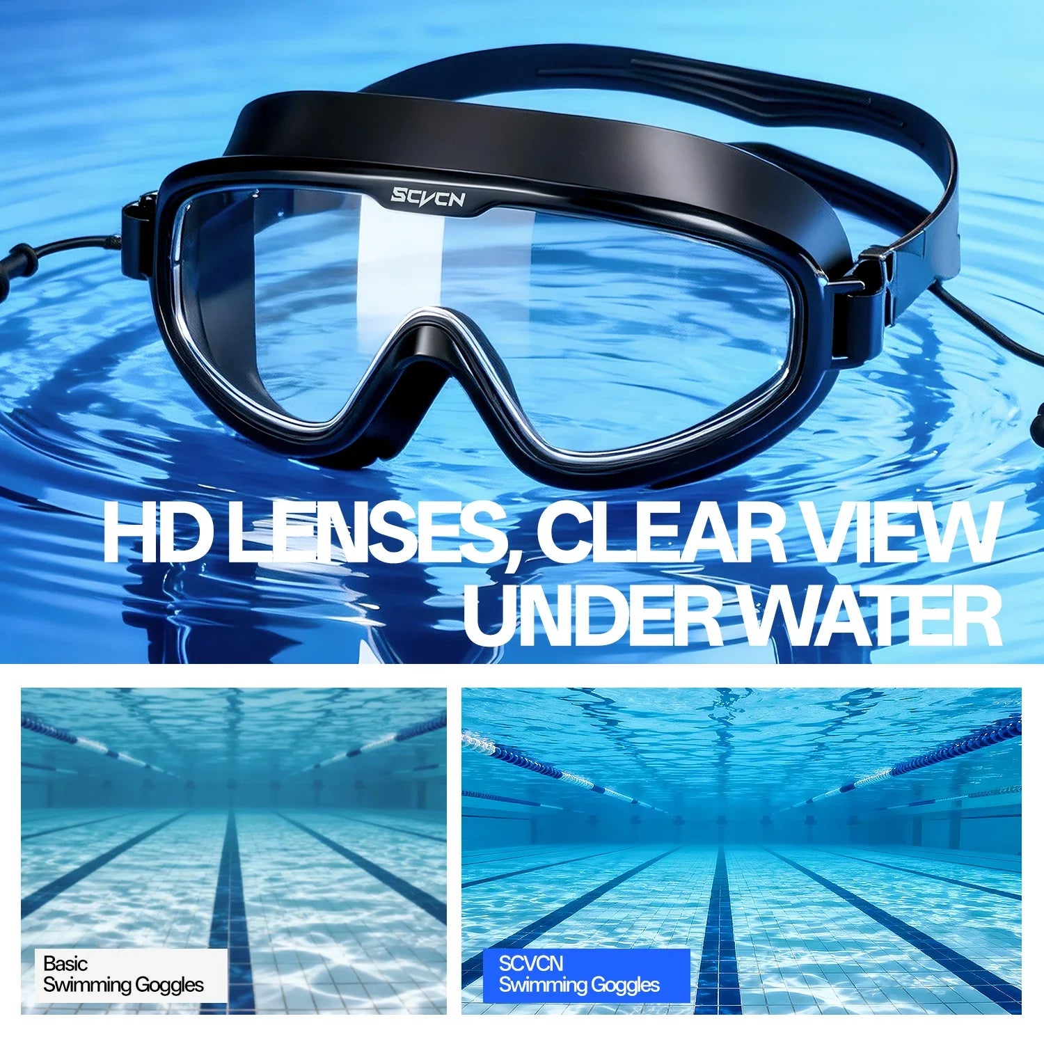SCVCN Anti-Fog Swimming Goggles
