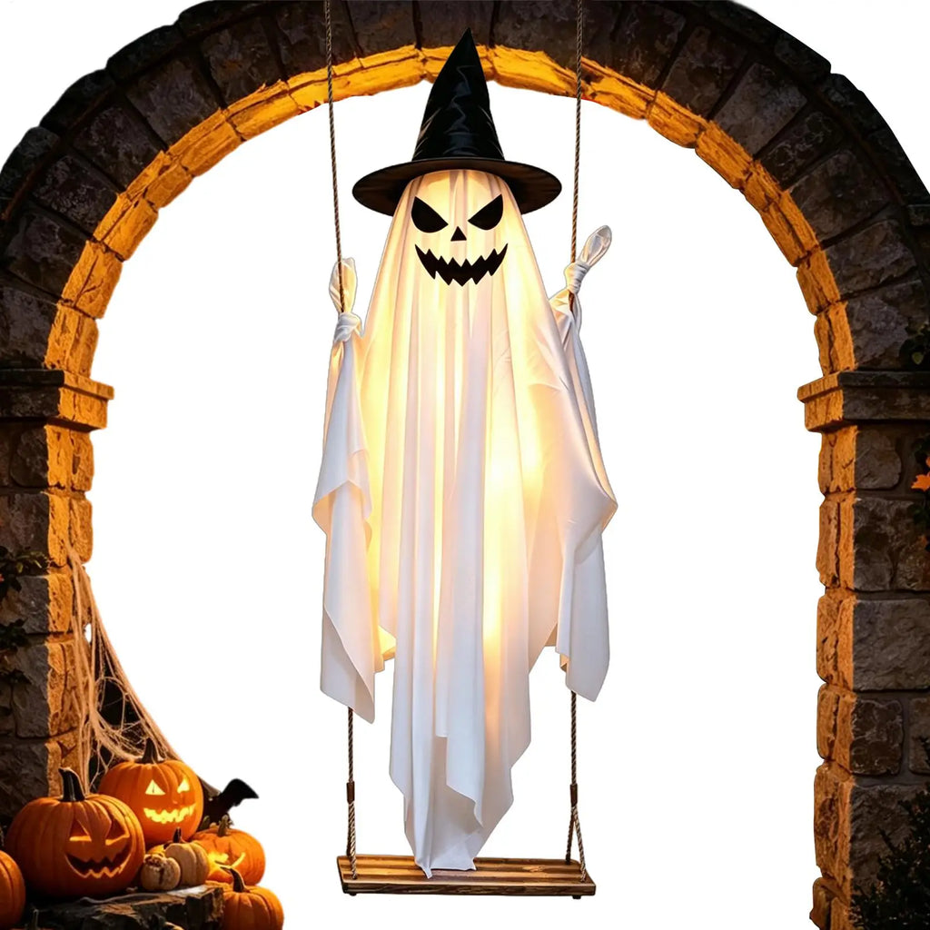 Halloween Light-Up Swinging Ghost