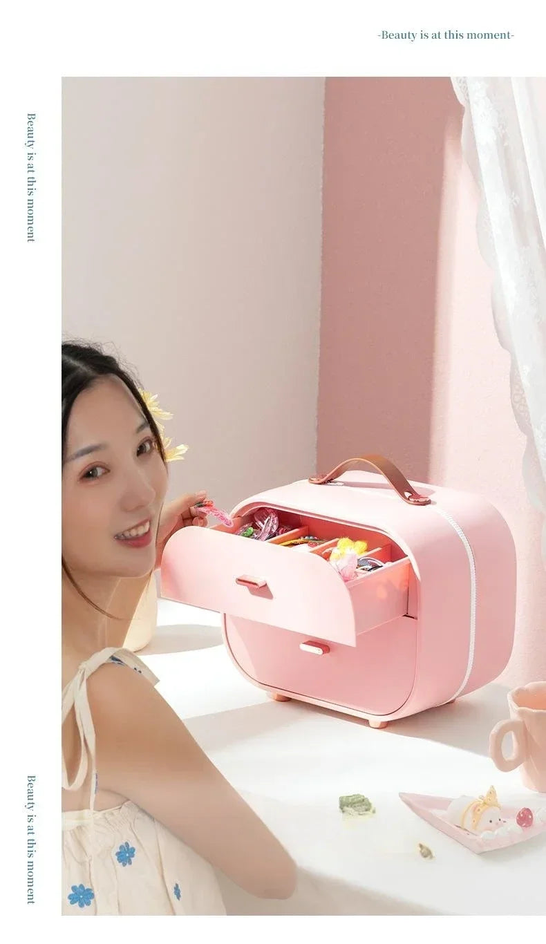 Travel Jewelry Organizer Box with Handle