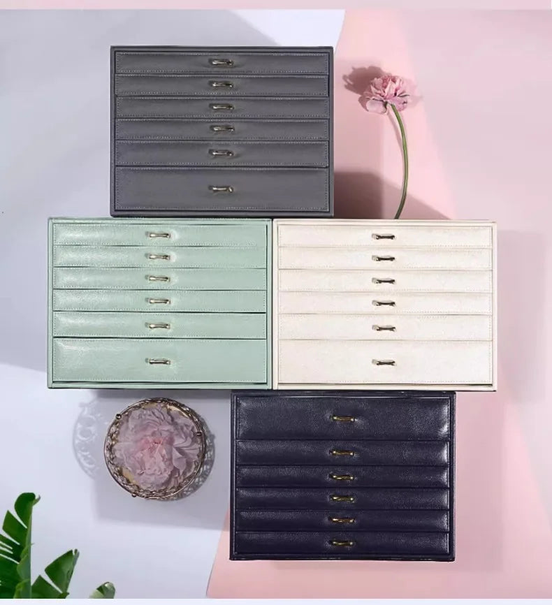 Large Leather Jewelry Storage Box