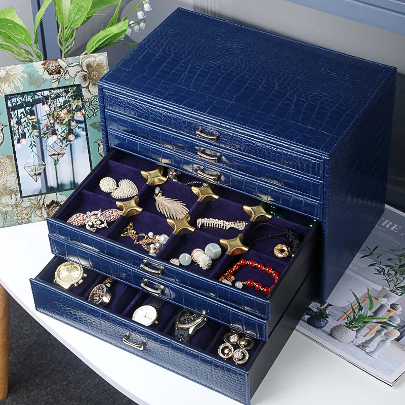 Large Leather Jewelry Storage Box