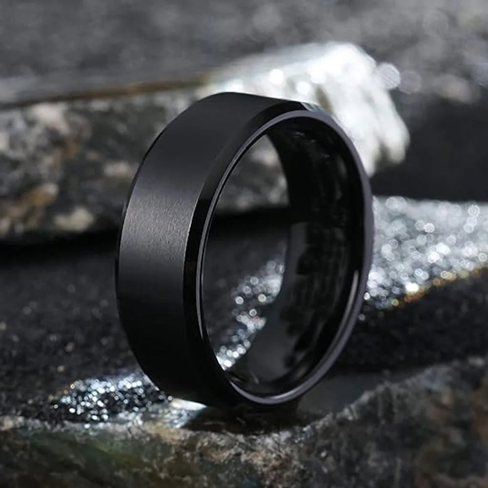 Stainless Steel Men’s Band Ring (Sizes 6–13)
