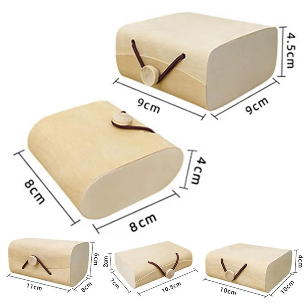 Wood Jewelry Box with Lid & Gold Lock