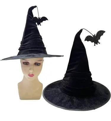 Halloween Velvet-Look Witch Hat