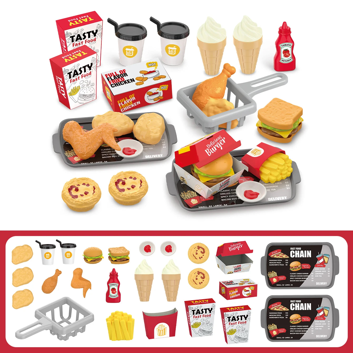 Pretend Play Kitchen Food Toy Set