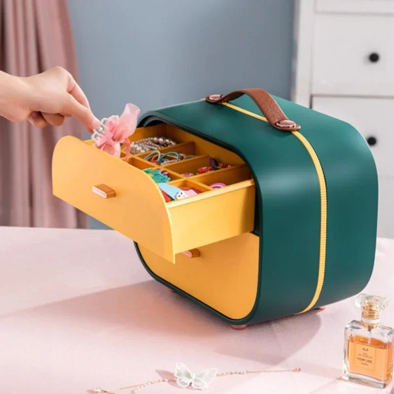 Travel Jewelry Organizer Box with Handle