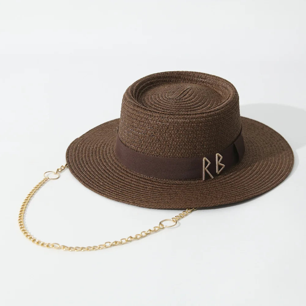 Elegant Ribbon Straw Hat