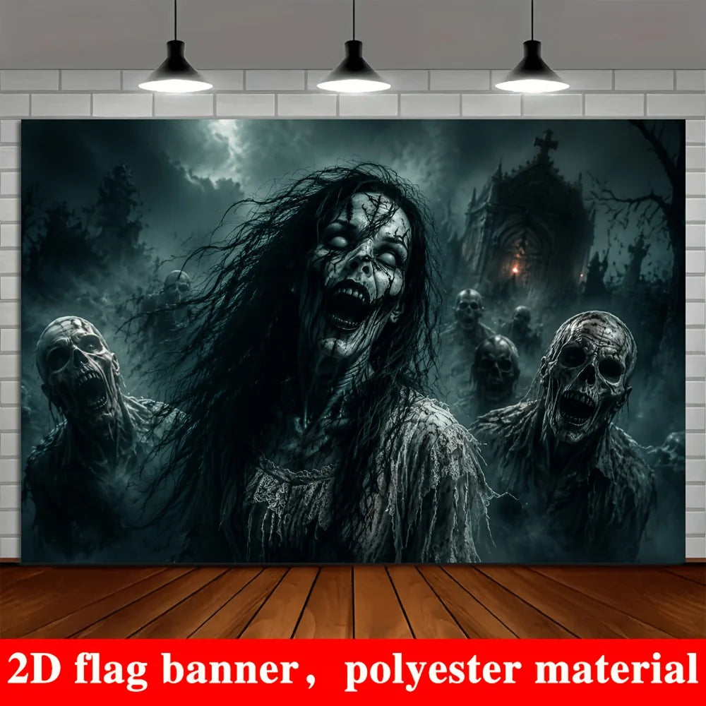 Halloween Zombie Photo Backdrop