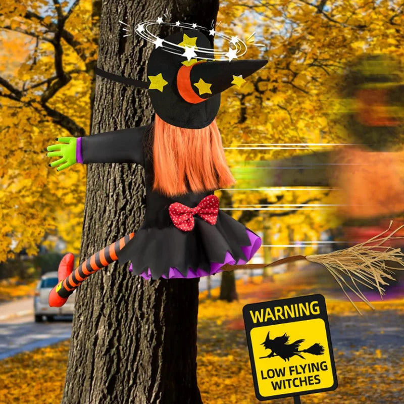 Halloween Crashing Witch Decoration