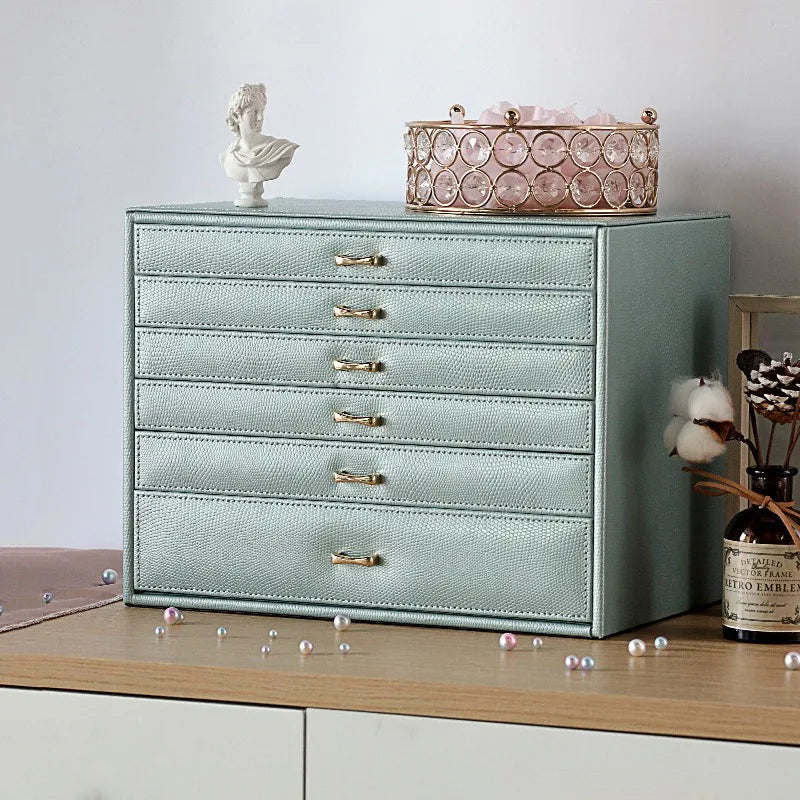 Large Leather Jewelry Storage Box