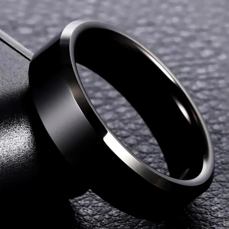 Stainless Steel Men’s Band Ring (Sizes 6–13)