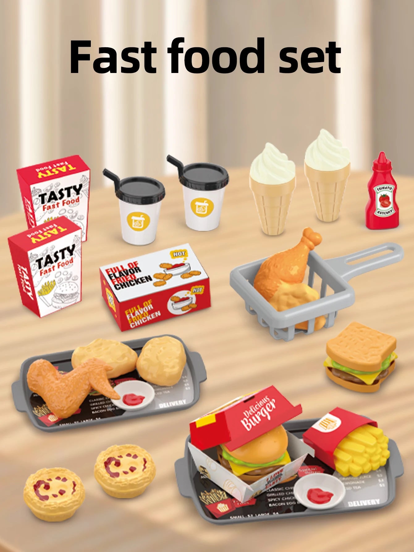 Pretend Play Kitchen Food Toy Set