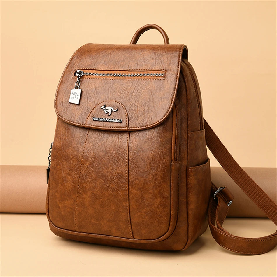 Casual Leather Backpack