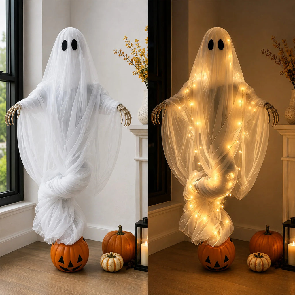Halloween Light-Up Ghost & Pumpkin Decoration