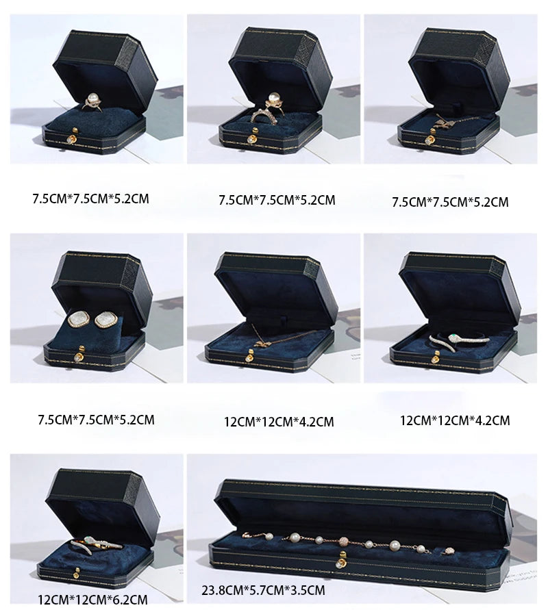 Octagonal PU Leather Jewelry Box