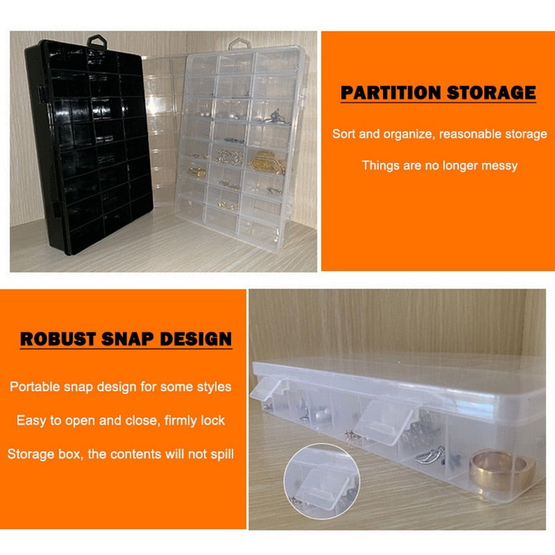 24-Grid Plastic Storage Organizer Box