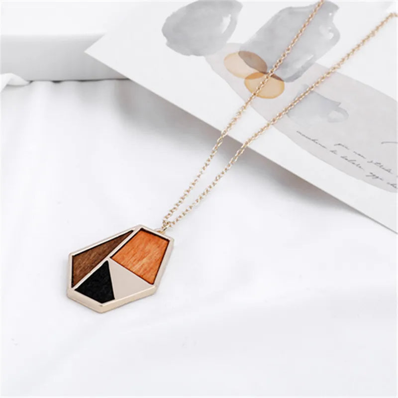 Circular & Square Metal Chain Necklacend, jewelry, gifts