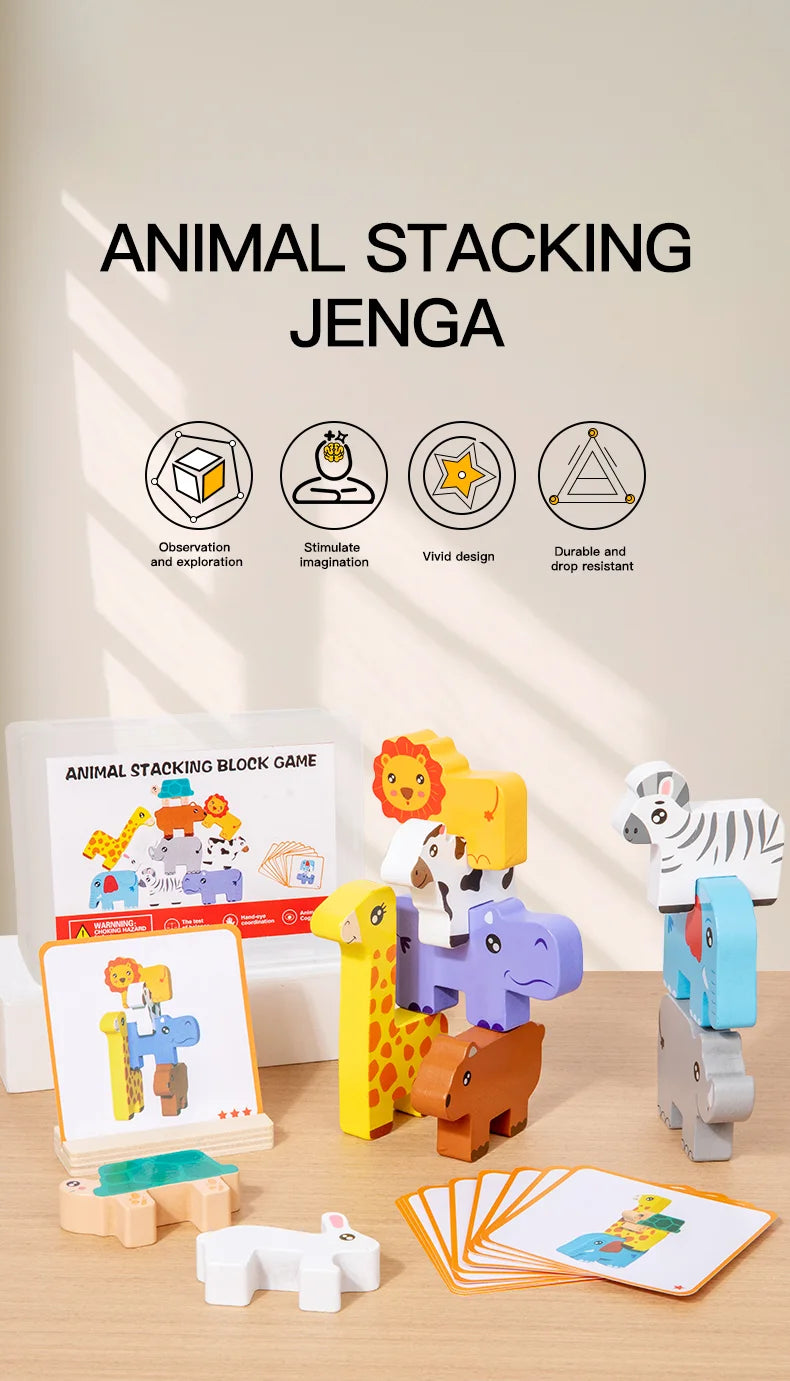 Kids Wooden Animal Stacker Toy