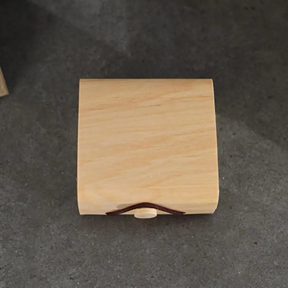 Wood Jewelry Box with Lid & Gold Lock